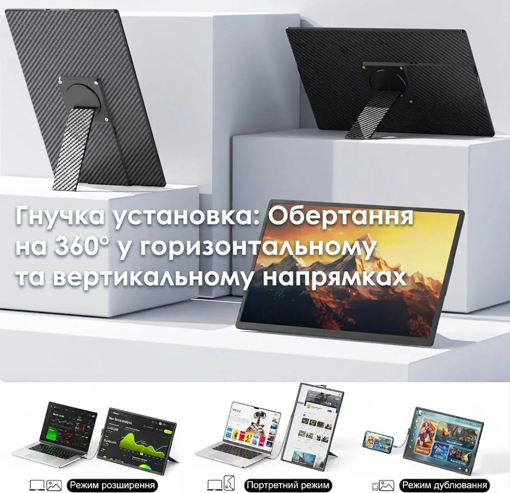 Монитор портативный 16" Kwumsy N2 Full HD IPS 60 Гц, фото №3