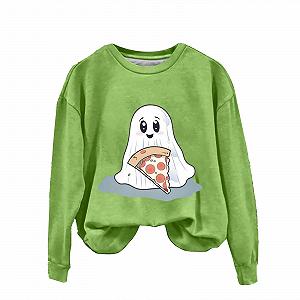 Костюм на Хэллоуин для взрослых Женский Милый свитшот с привидениями с длинными рукавами Пуловер Футболка с тыквой Топы Жуткие костюмы на Хэллоуин synthetic.ua - Фото 1