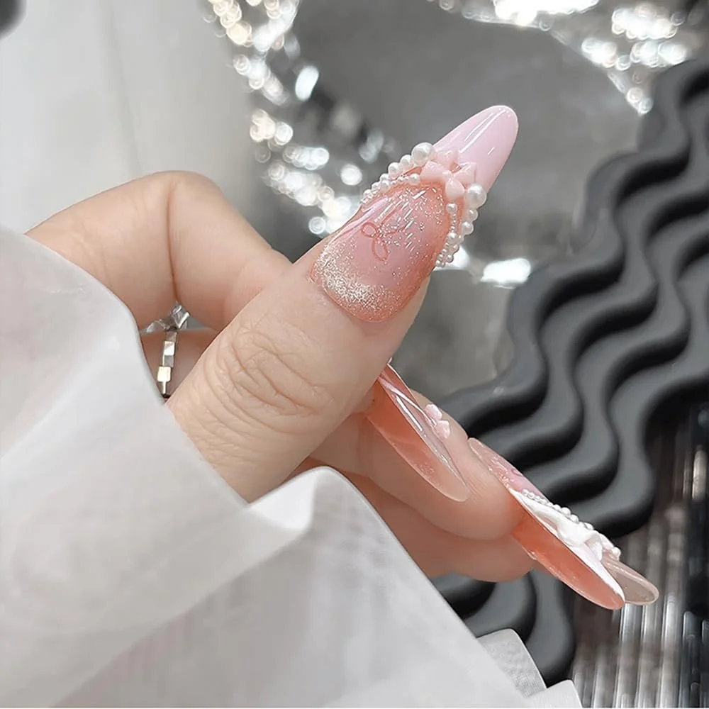 Украшения для ногтей Бантики 3D 80 шт Разноцветные, фото №6