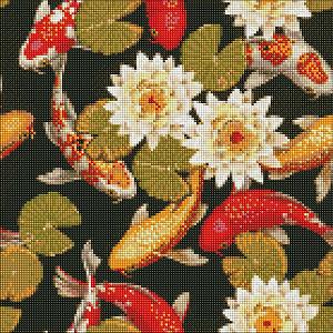 Картина з страз Райдужні карпи AMO7401 на підрамнику 40х40 см - Фото 1