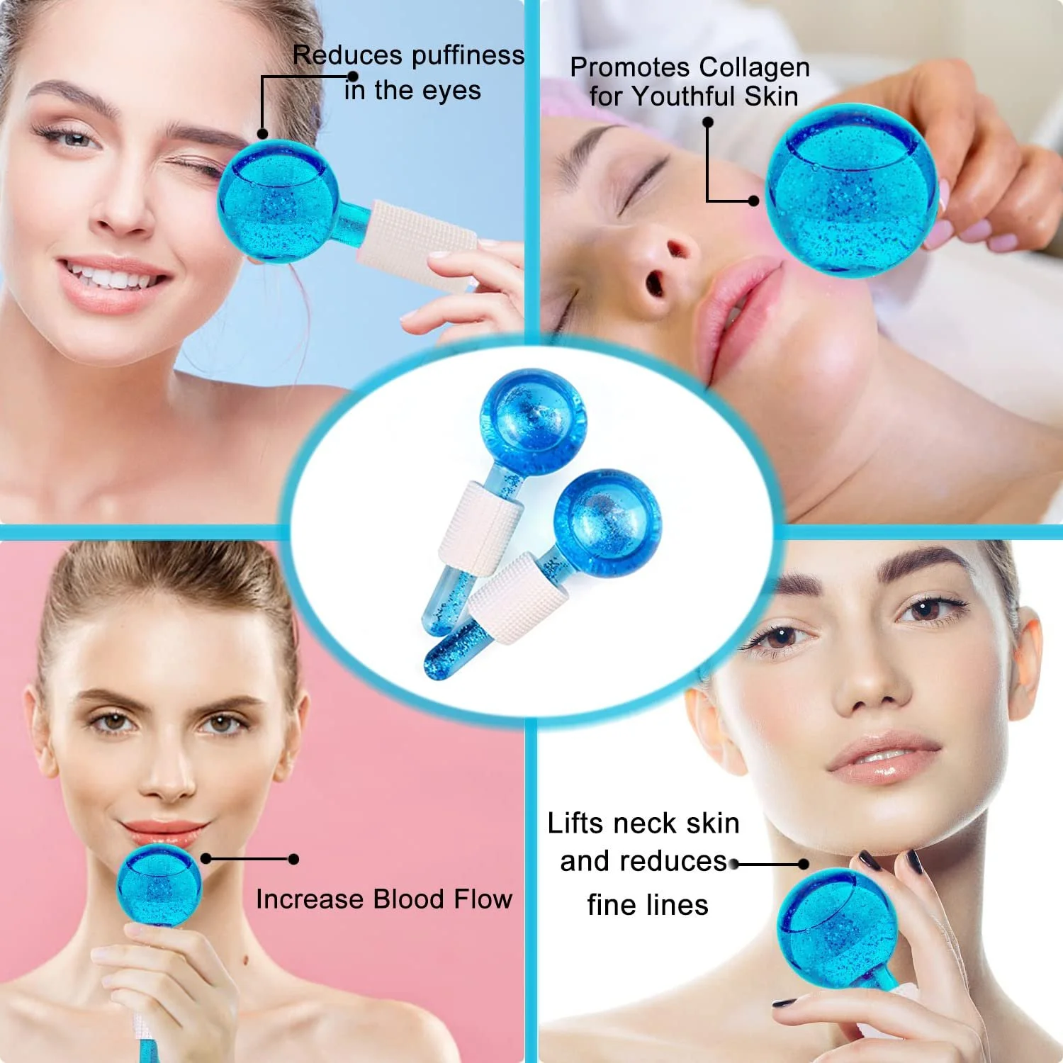 Кріосфери для обличчя Smasener Ice Globes 2 шт. Blue, фото №5