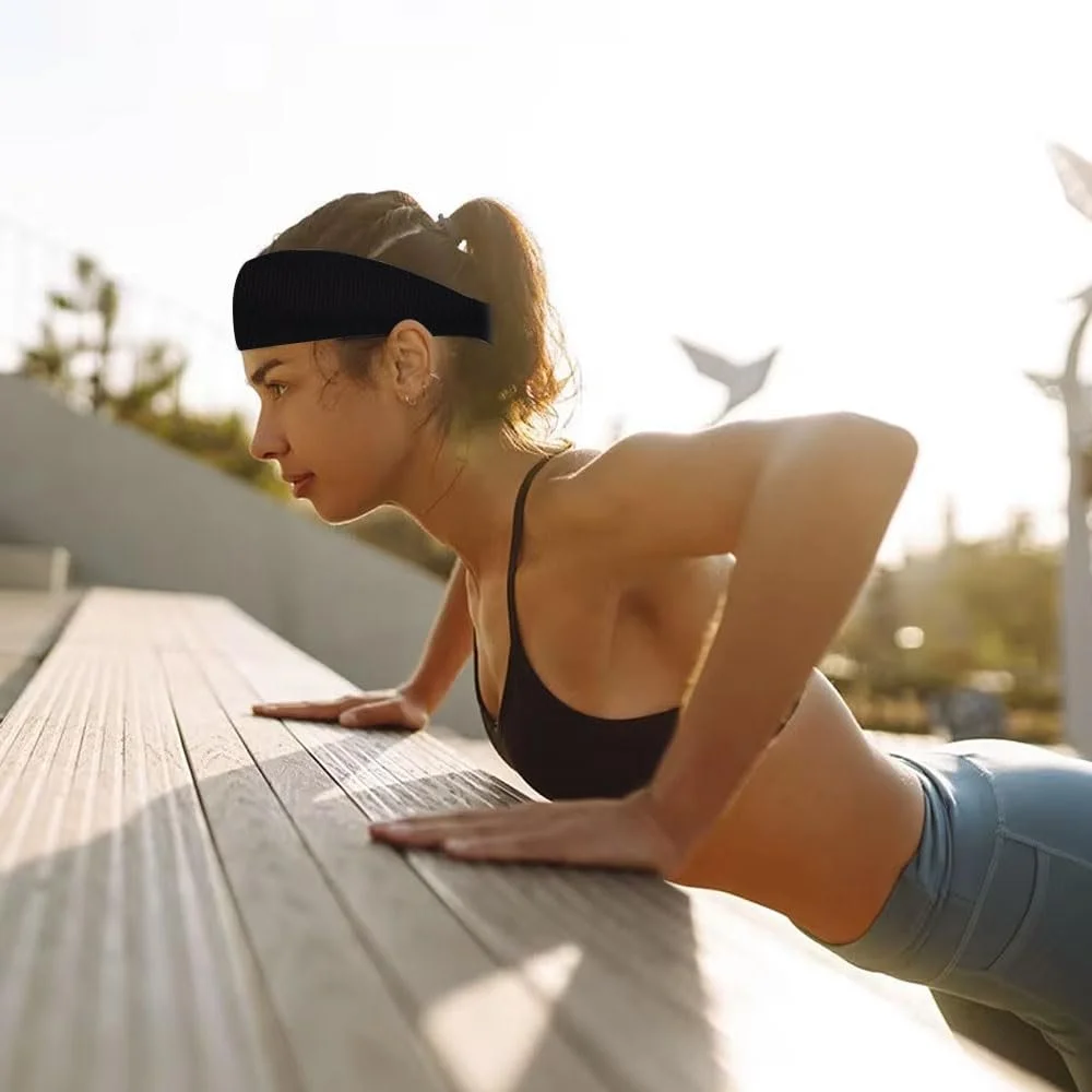 Набір з 3 тонких пов'язок на голову для йоги, однотонна, фото №6