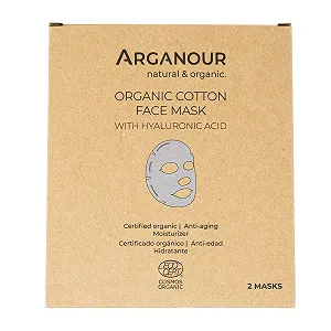 Органічна бавовняна маска для обличчя з гіалуроновою кислотою - Фото 1