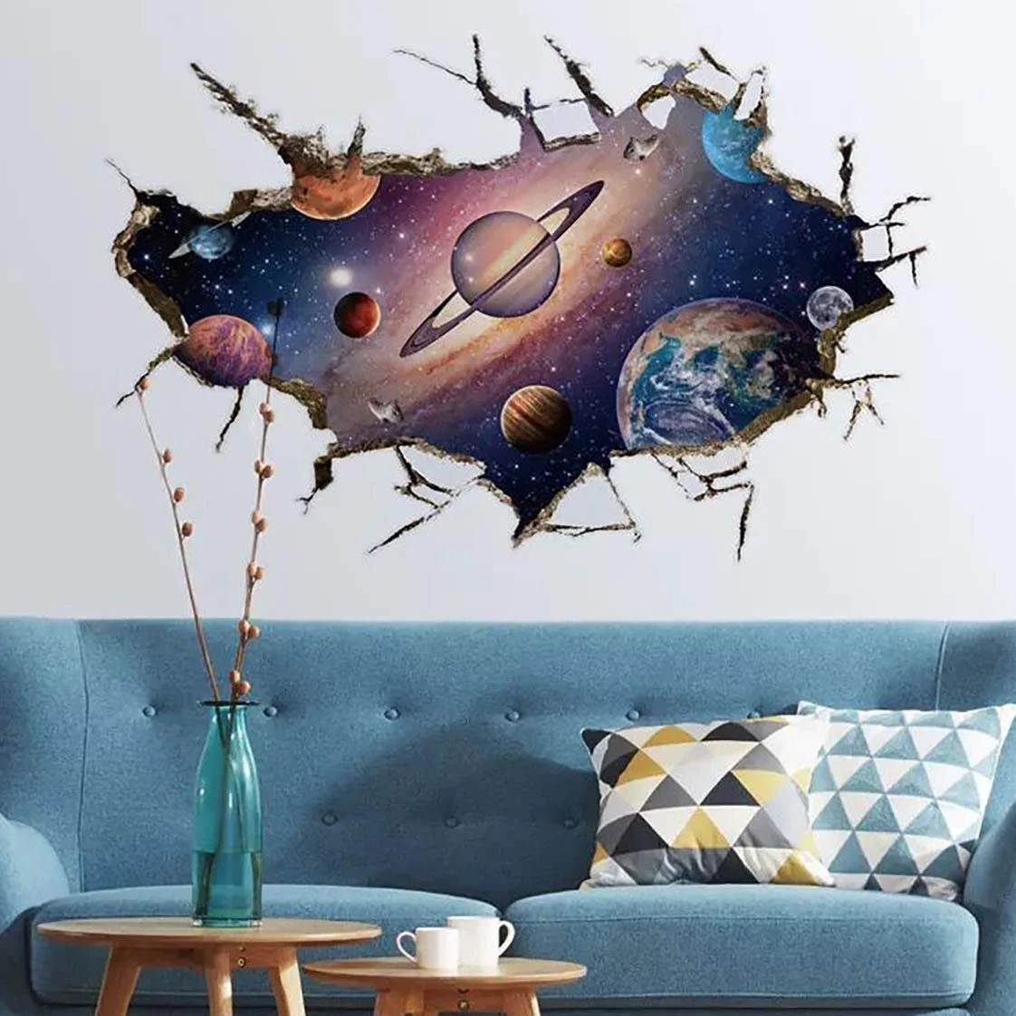 Наклейка на стіну WandSticker4U Planets 3D 90 x 60 см, фото №1 Наклейка на стіну WandSticker4U Planets 3D 90 x 60 см, фото №1