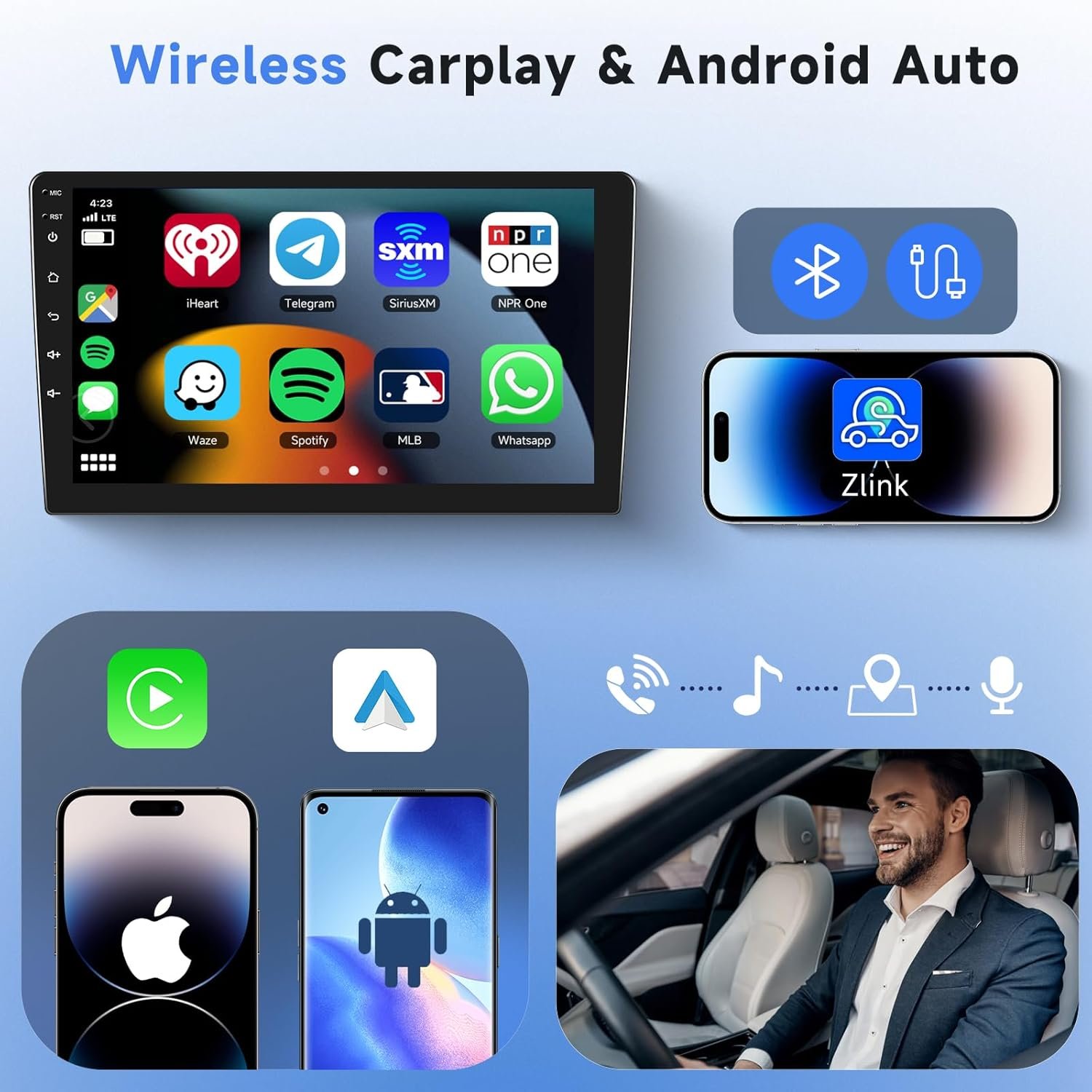Штатная автомагнитола PODOFO для Opel Vivaro B Renault Trafic Fiat Talento Nissan NV300 / 9" / Сенсорная / 2/64Гб / Apple CarPlay / Android Auto / Bluetooth / WI-FI / GPS / USB, фото №4