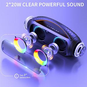 Колонка JAUYXIAN Bluetooth Портативна IPX5 Waterproof з підсвічуванням для вулиці synthetic.ua - Фото 1