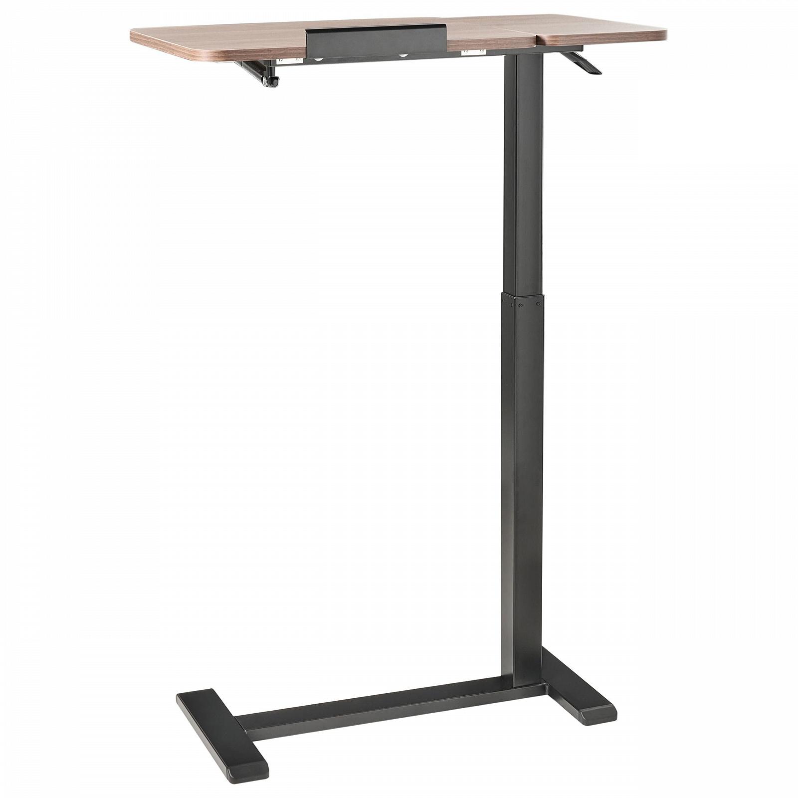 Столик для ноутбука Beliani Schola Регулируемый по высоте 70 x 40 см Эффект дерева Коричневый / Черный, фото №4