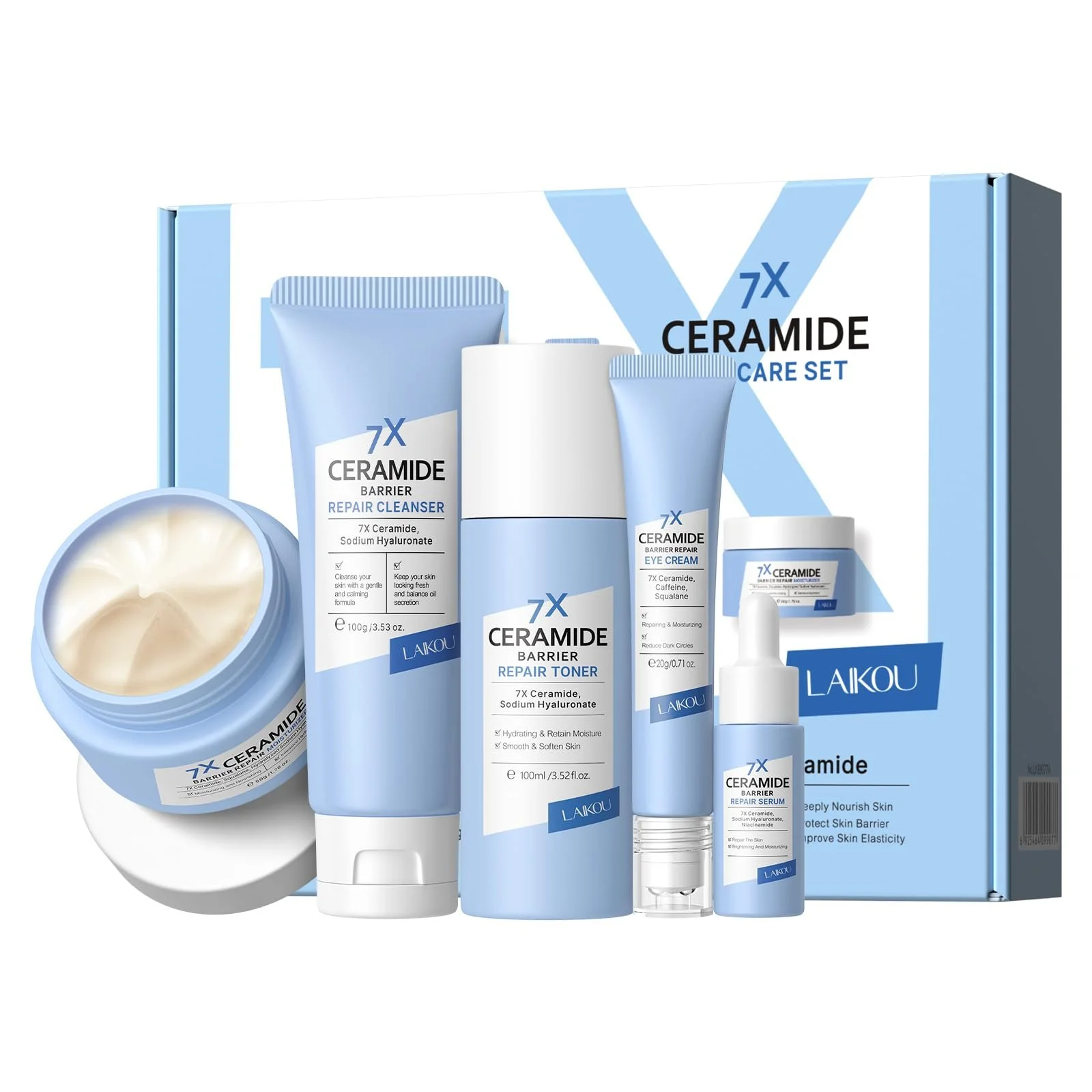Набір для догляду за обличчям LAIKOU 7 x Ceramide, набір для догляду за шкірою для жінок з 5 предметів, фото №1