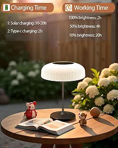 Настільна лампа на сонячній батареї Mushroom акумуляторна USB IP54 димована synthetic.ua - Фото 1