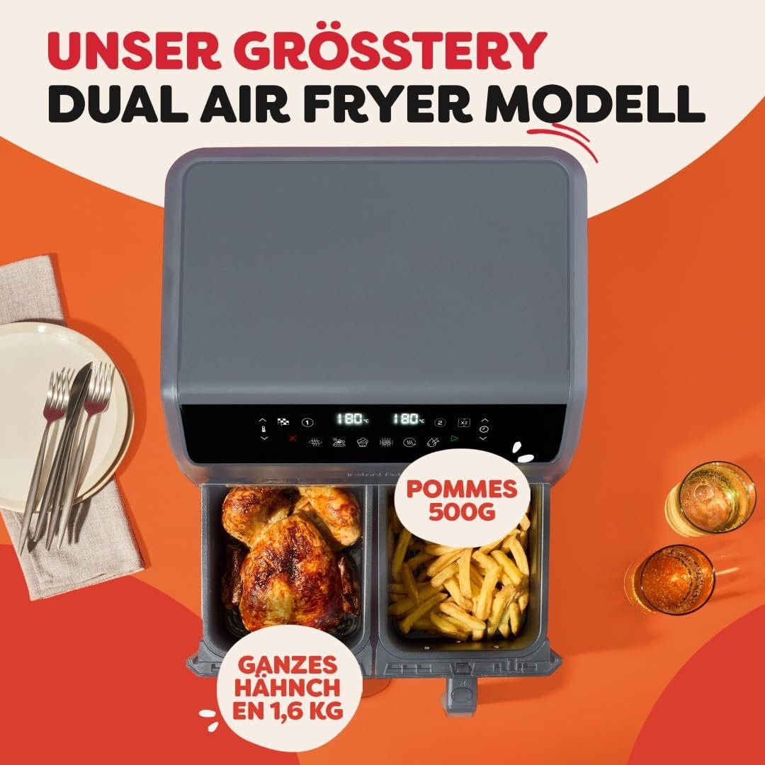 Мультипіч Instant Pot Vortex Dual 8 л 2 кошика 8-в-1 Сірий трюфель, фото №7 Мультипіч Instant Pot Vortex Dual 8 л 2 кошика 8-в-1 Сірий трюфель, фото №7