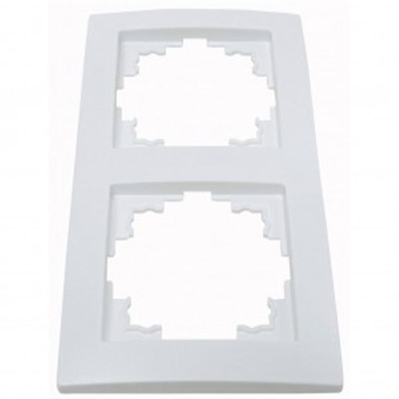 Рамка Smartfortec HS002 двухместная белая, фото №1