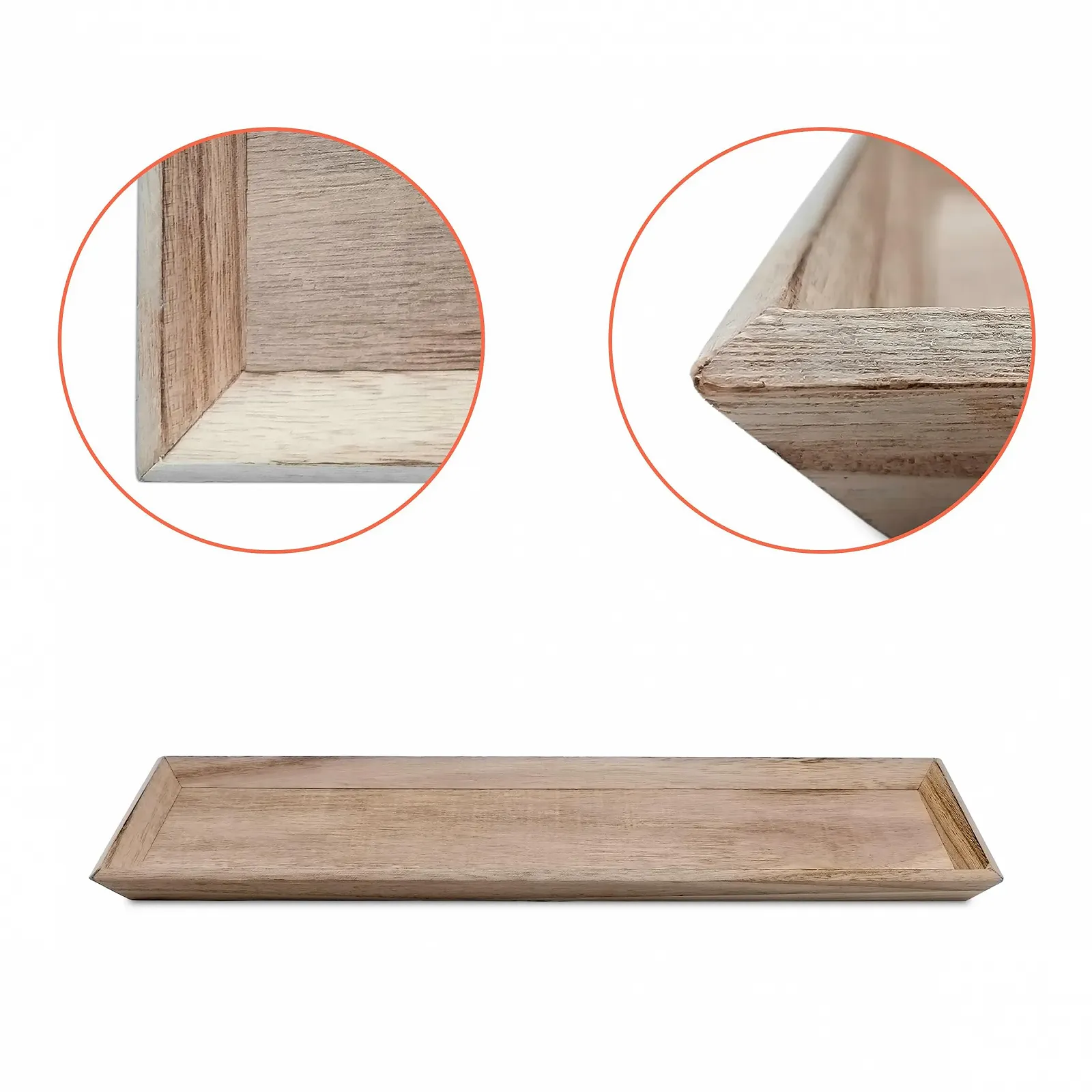 Дерев'яний Декоративний Піднос Прямокутний Великий Натуральний, фото №3 Дерев'яний Декоративний Піднос Прямокутний Великий Натуральний, фото №3