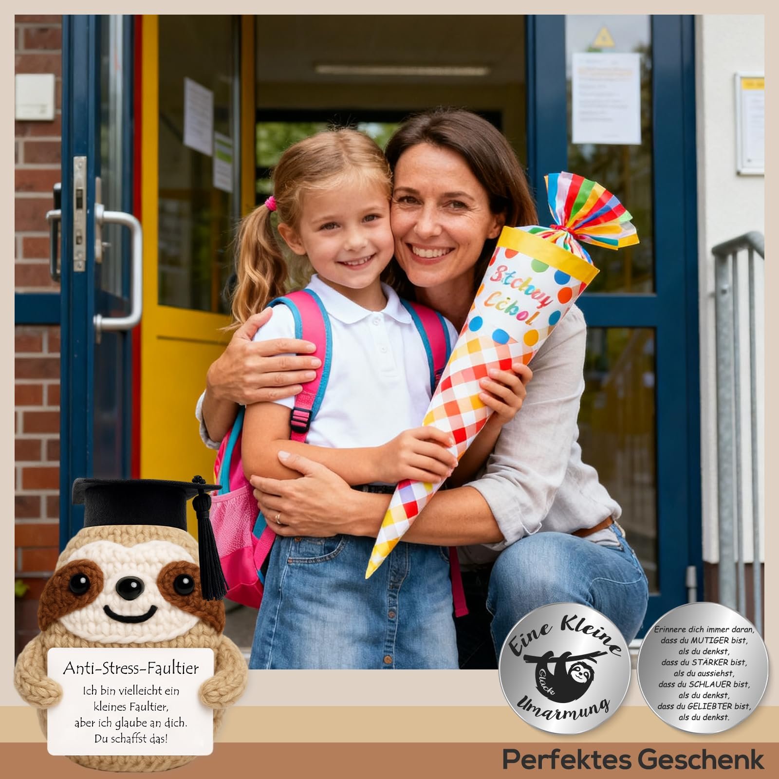 Вязаная игрушка Tixlux Pocket Hug Anti-Stress Sloth Немецкая версия, фото №7 Вязаная игрушка Tixlux Pocket Hug Anti-Stress Sloth Немецкая версия, фото №7
