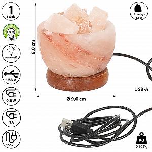 Солевая лампа Cepewa LED Гималайская соль USB-A MDF 9 см synthetic.ua - Фото 1