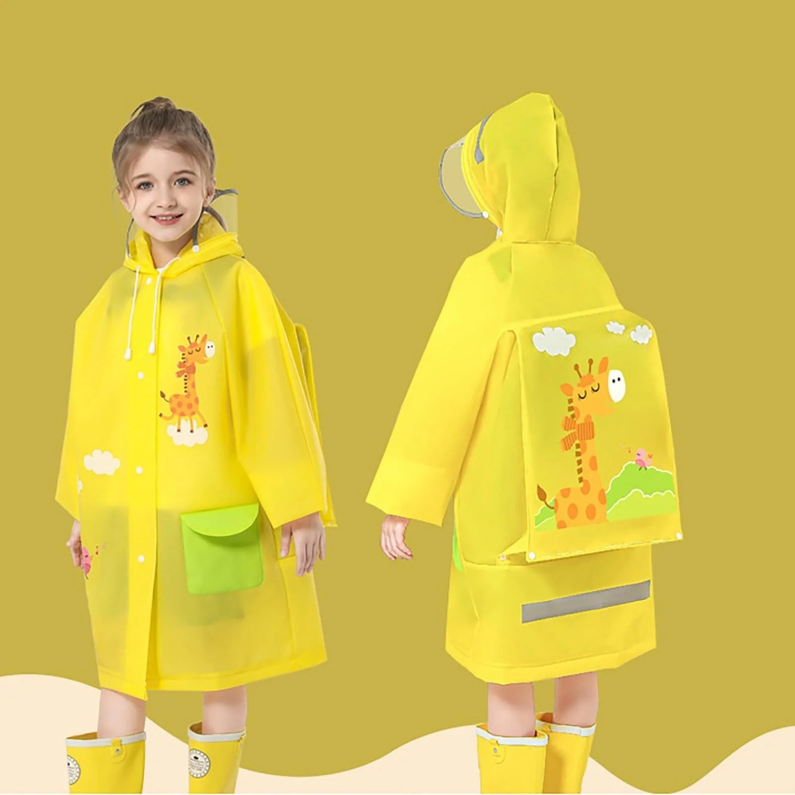 Дощовик Beokeuioe з чохлом для рюкзака Дитячий Водонепроникний, фото №2 Дощовик Beokeuioe з чохлом для рюкзака Дитячий Водонепроникний, фото №2