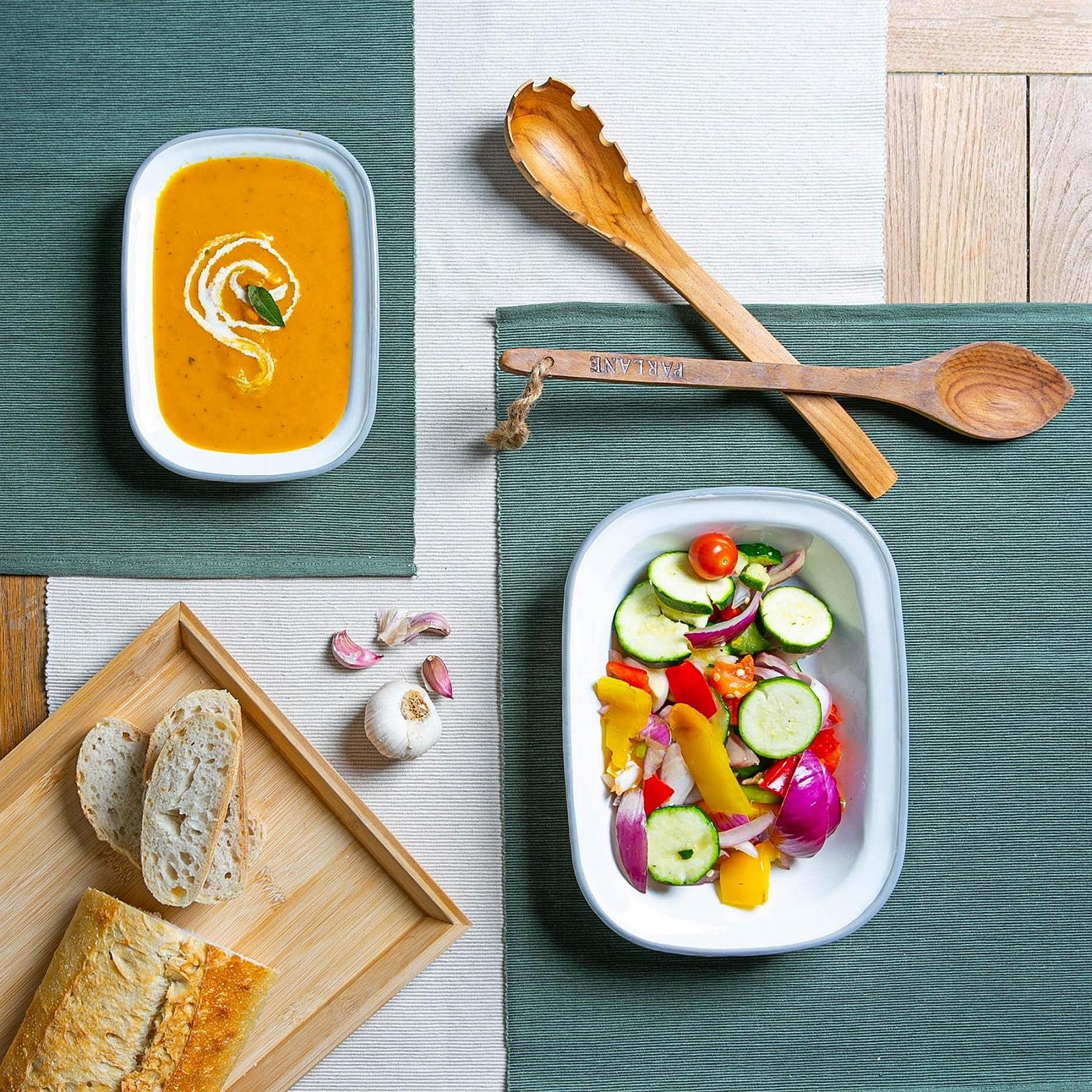 Набір посуду Argon Tableware для пирога, 2 шт., емаль, сталь, для кемпінгу, 2 розміри, білий, синій, фото №4