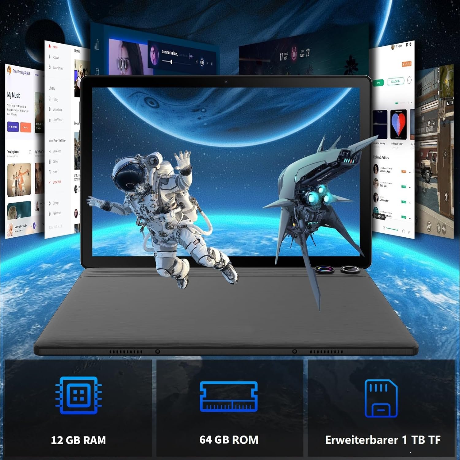 Планшет 10.1'' Byxsb A10L (3+9)/64ГБ Android 14 Чорний, фото №3