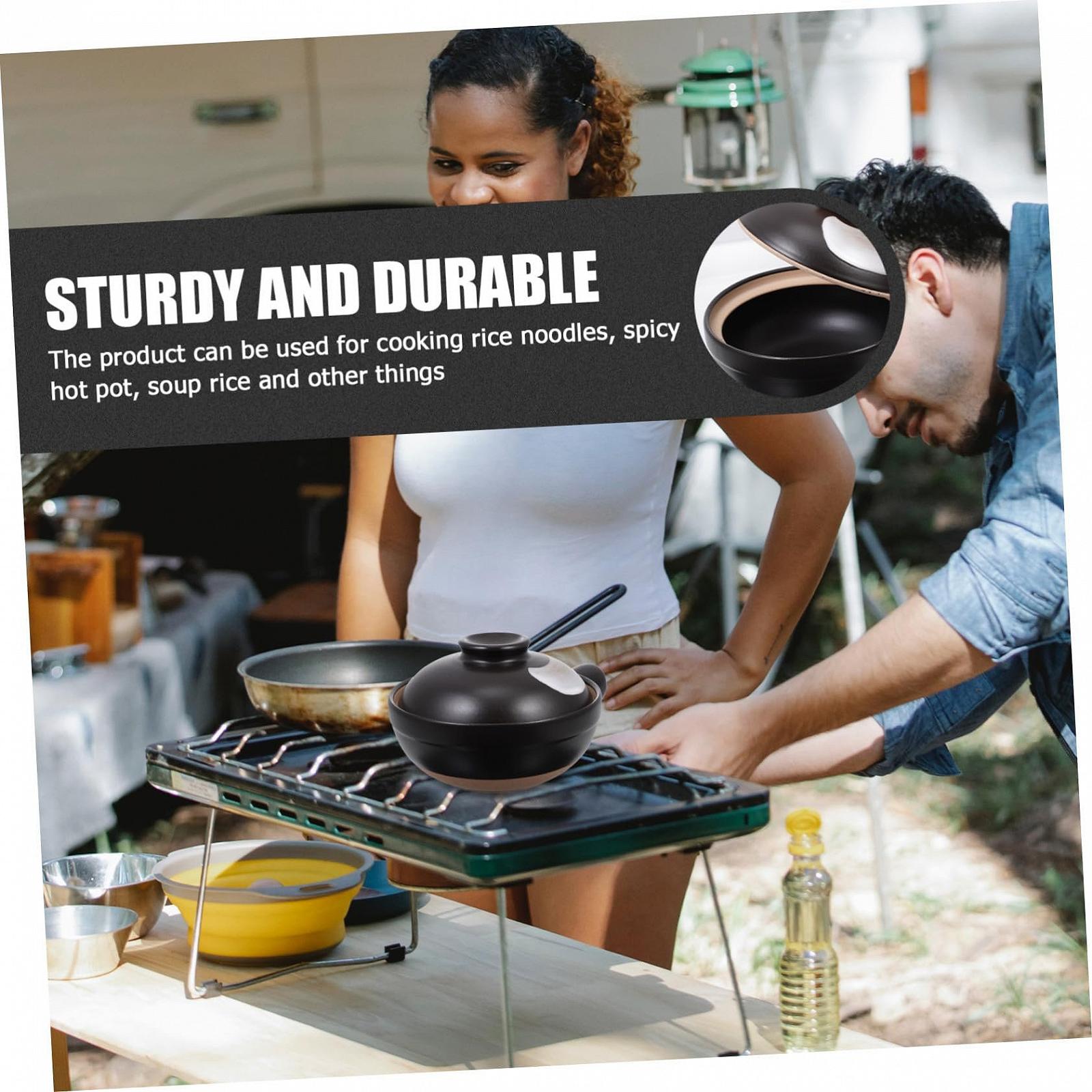 Кастрюля керамическая малая с крышкой термостойкая, фото №2