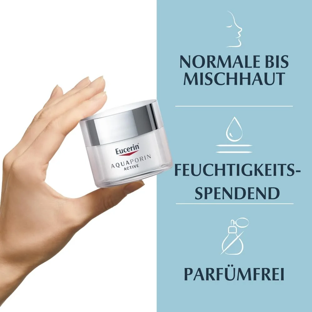 Зволожувальний крем Eucerin Aquaporin Active Для нормальної та комбінованої шкіри 50 мл, фото №3 Зволожувальний крем Eucerin Aquaporin Active Для нормальної та комбінованої шкіри 50 мл, фото №3
