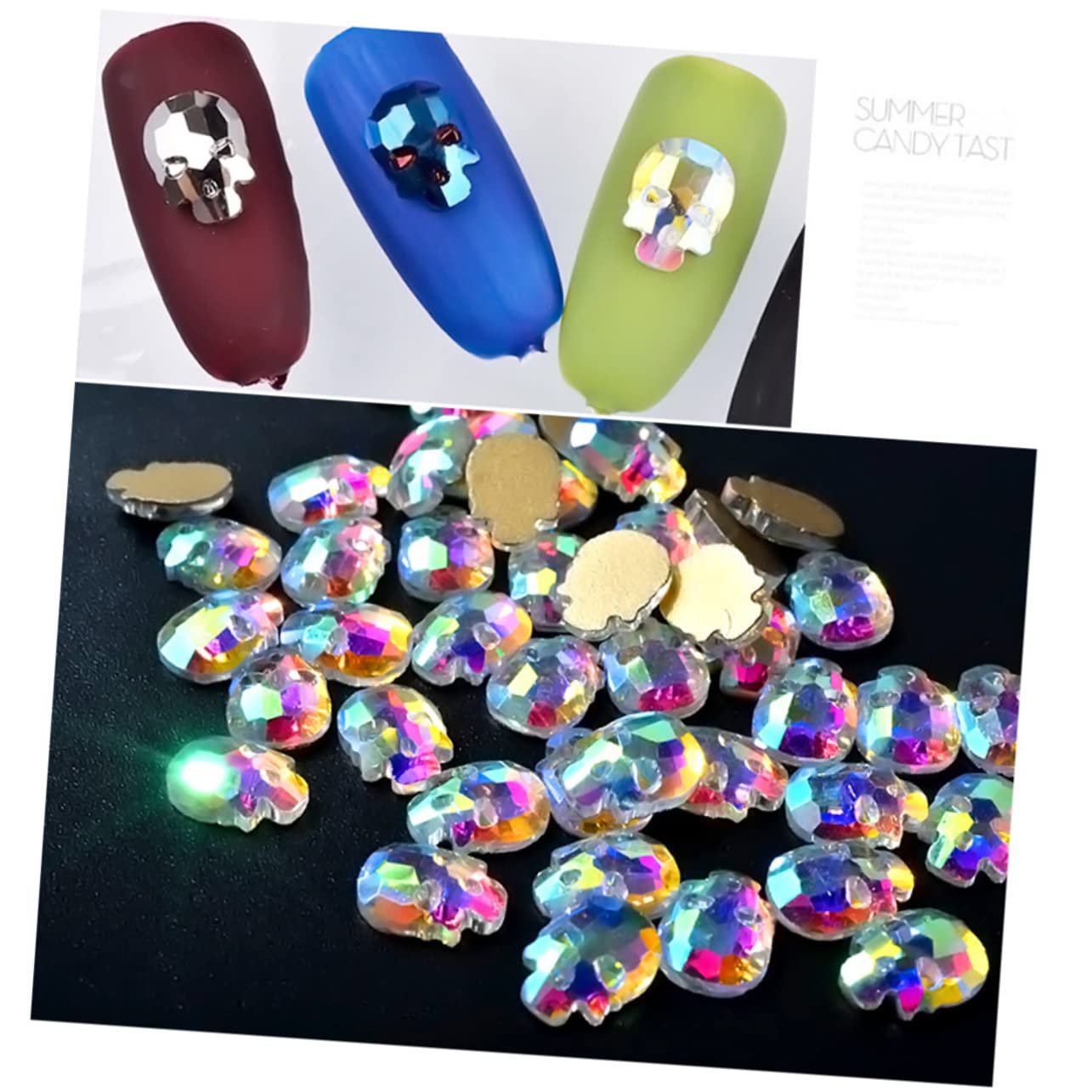 Набор украшений для ногтей Healvian 3 шт., разноцветные кристаллы для ногтей, набор для женщин и девушек, 30 шт. x 3, фото №5