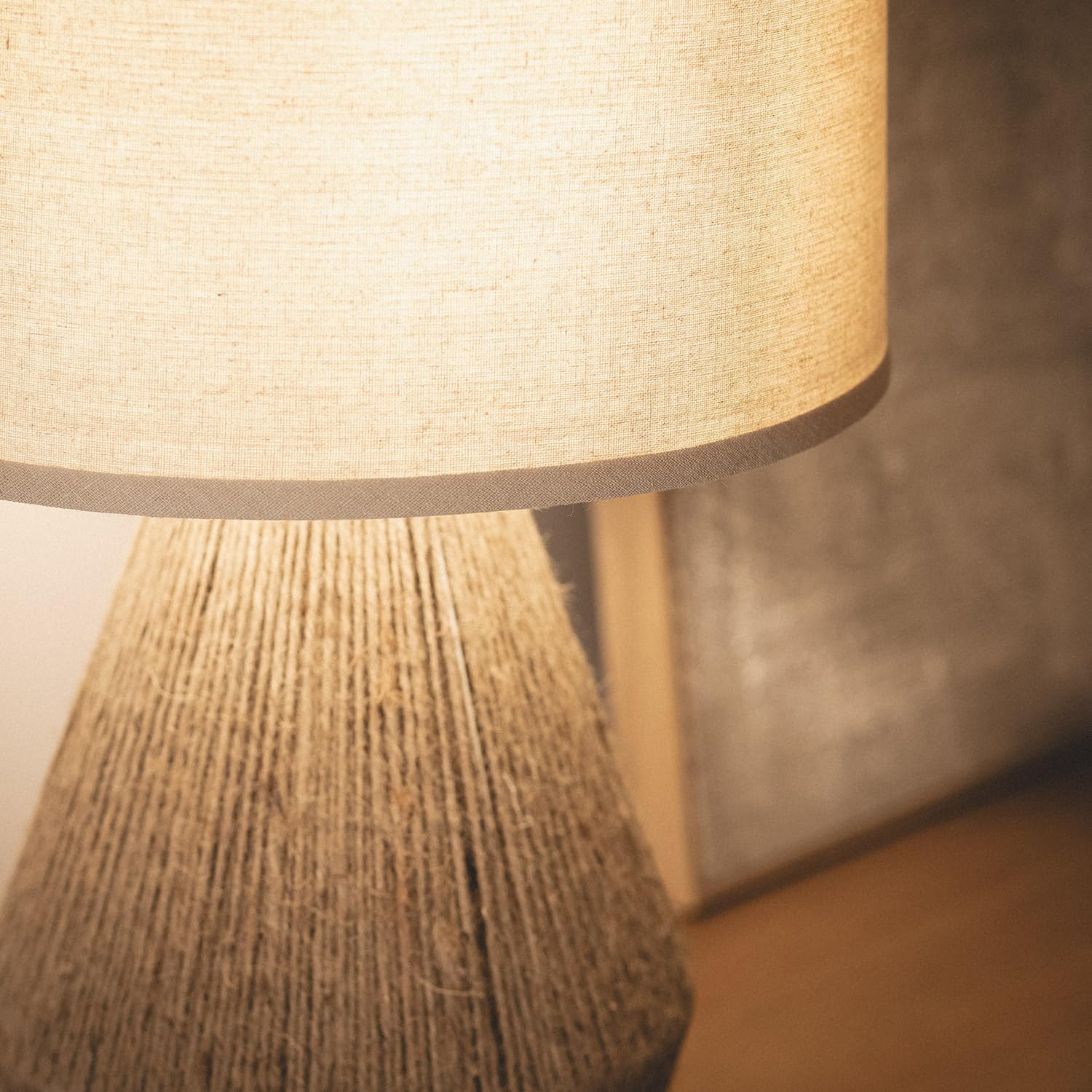 Настільна лампа LEDKIA LIGHTING Dione LED Натуральна мотузка та льон E27 IP20 Лляний бежевий, фото №8