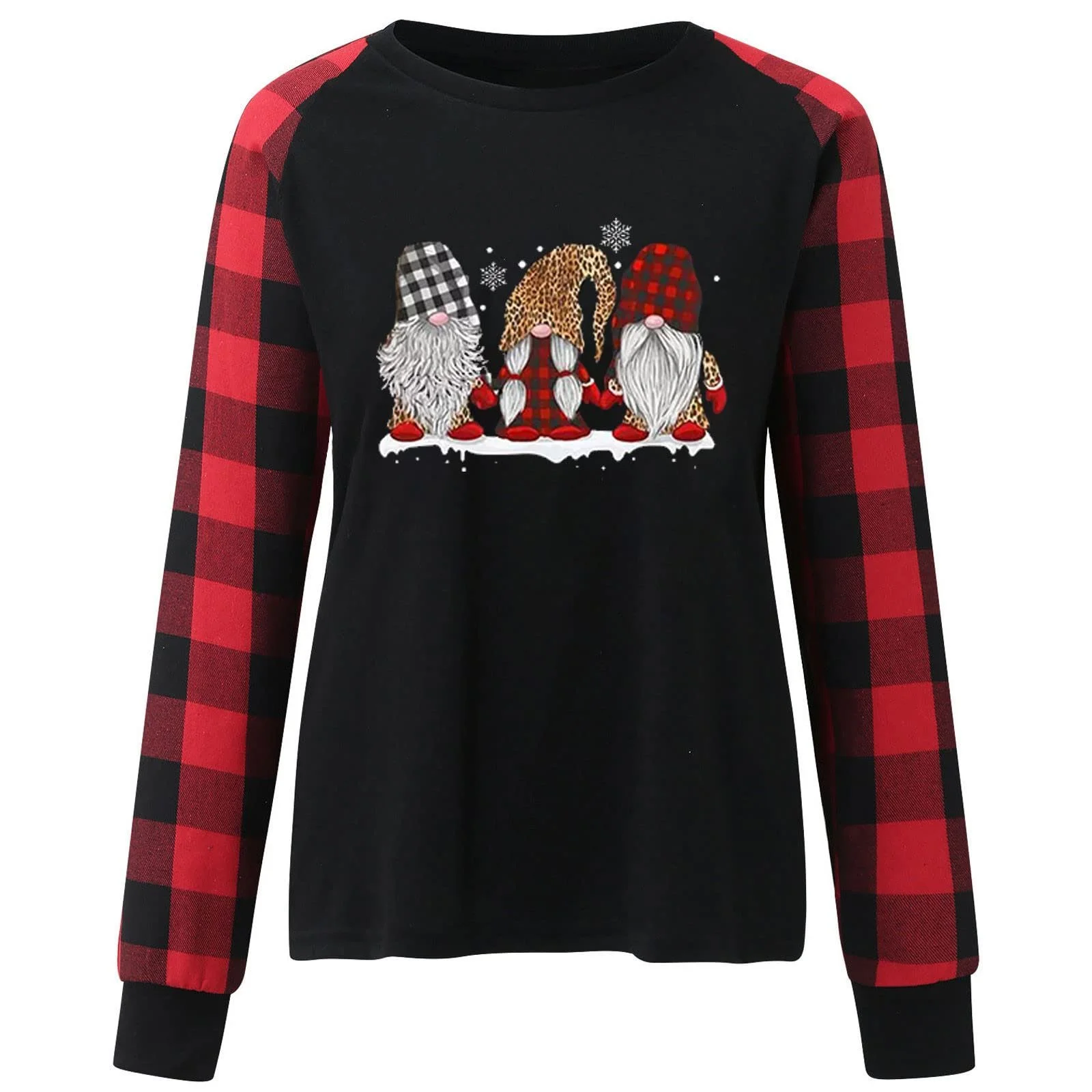 Женский рождественский свитшот Рождественский джемпер элегантный шикарный пуловер повседневный модный Рождественский клетчатый узор круглый вырез длинный рукав футболка свободный топ свитер уродливый рождественский, фото №2 Женский рождественский свитшот Рождественский джемпер элегантный шикарный пуловер повседневный модный Рождественский клетчатый узор круглый вырез длинный рукав футболка свободный топ свитер уродливый рождественский, фото №2