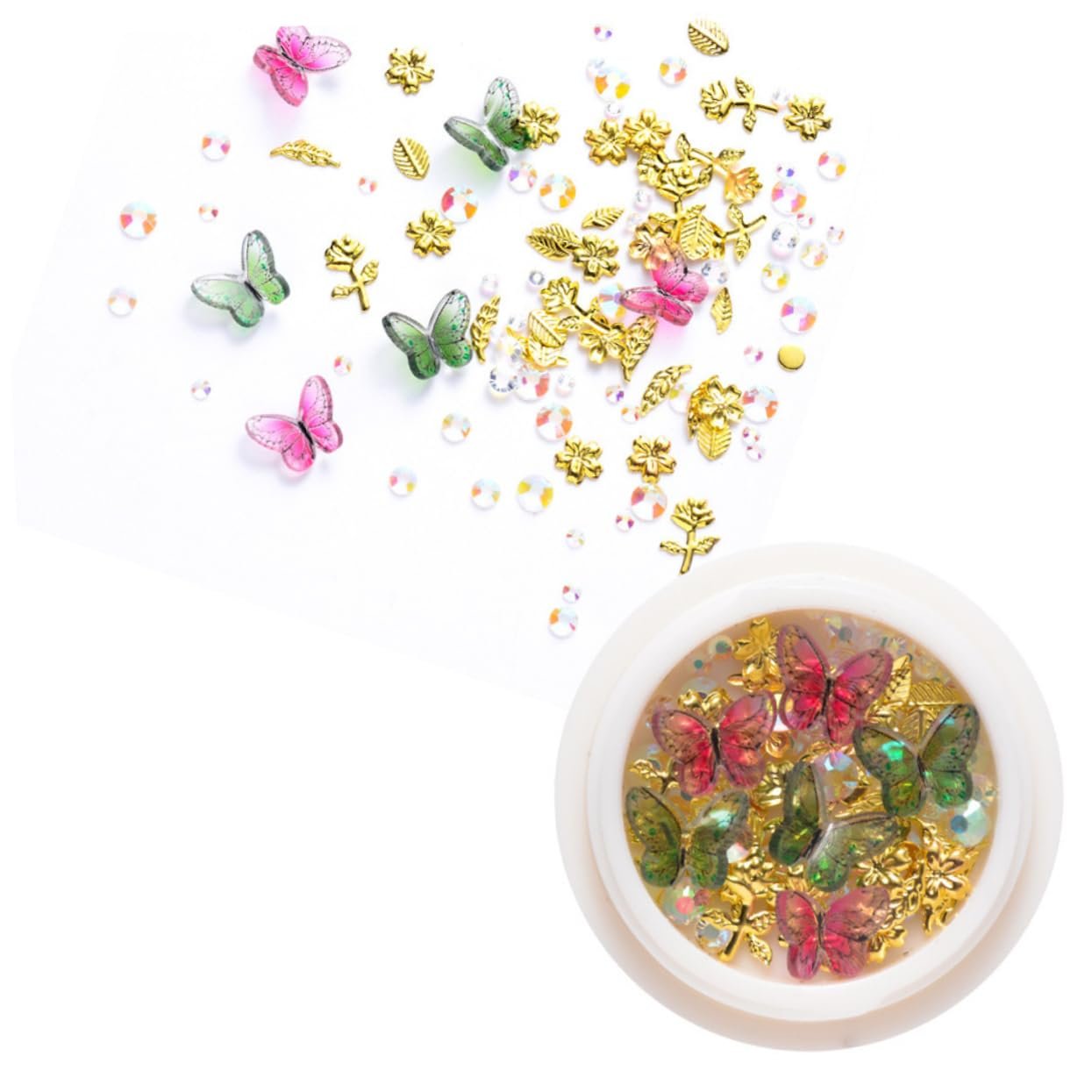 Набір WOONEKY 6 шт. Блискітки Наклейки для нігтів Манікюрні прикраси Аксесуари, фото №1