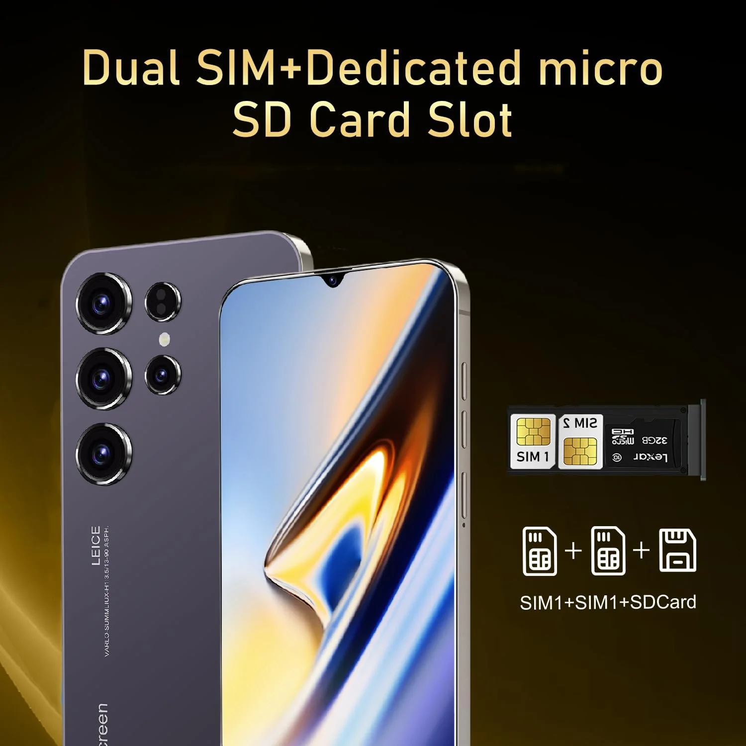 Смартфон 6.3 дюйма 2GB RAM 16GB ROM 2Мп + 8Мп 4G LTE Dual SIM Пурпурный, фото №4