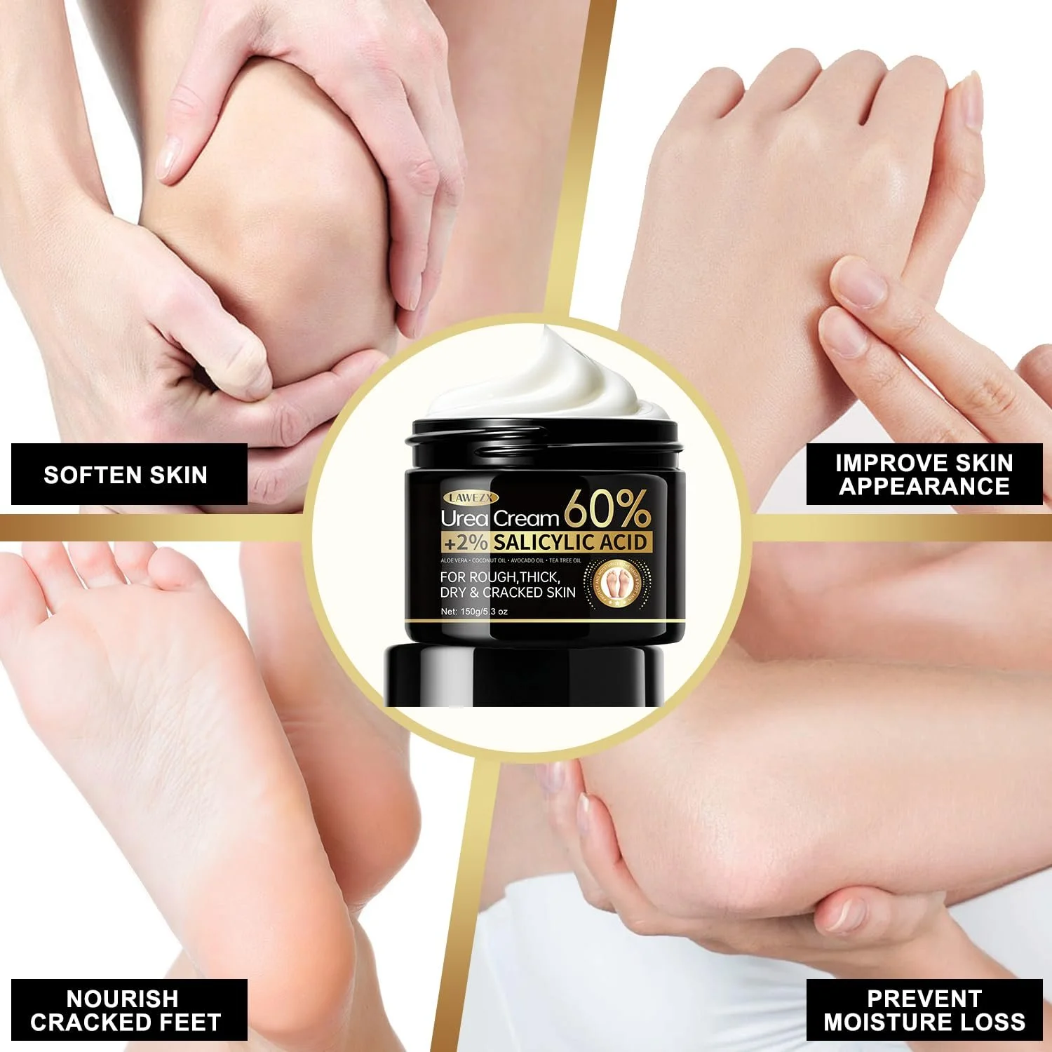 Крем для ног и рук Urea Cream 60% увлажняющий против трещин, фото №5