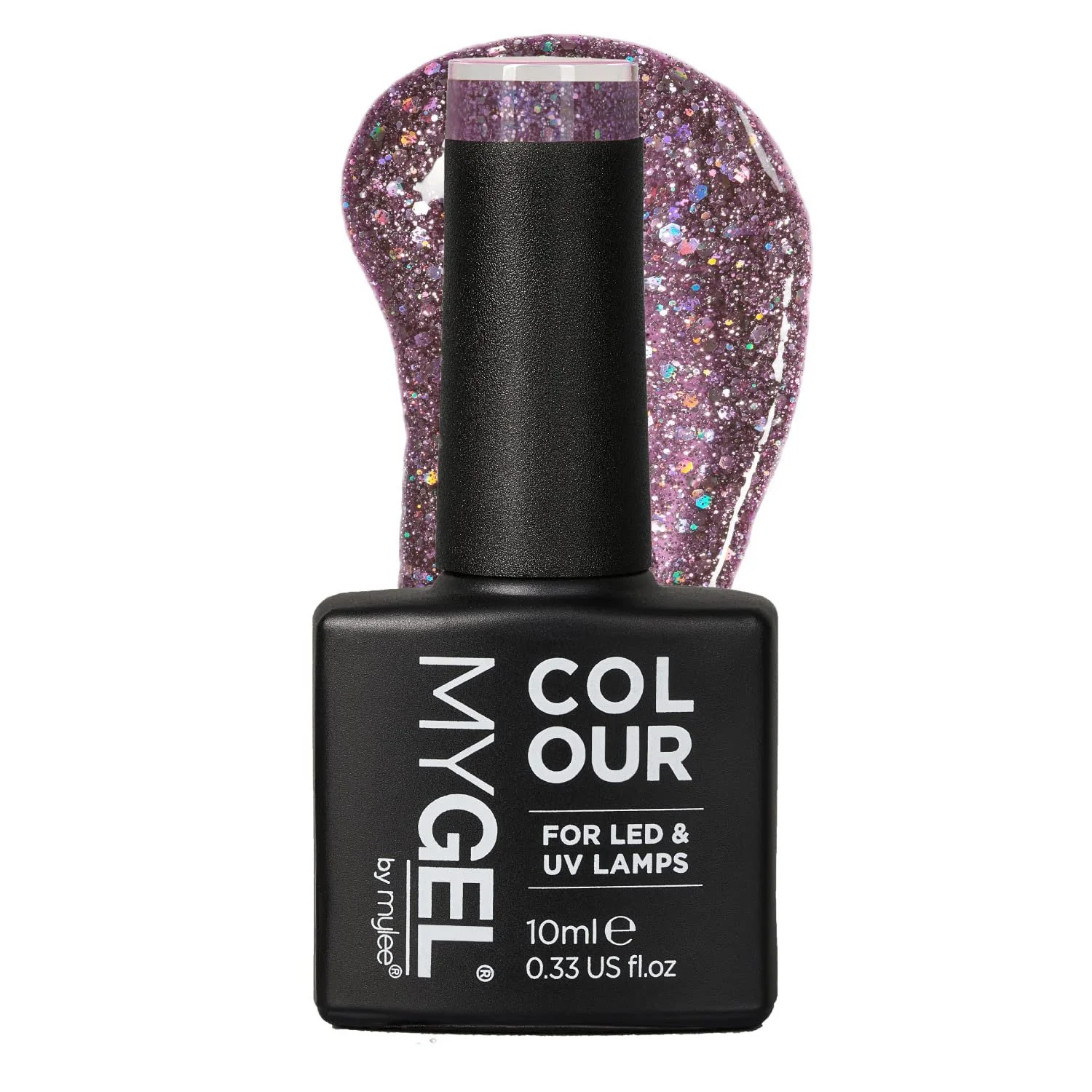 Гель-лак Mylee All Eyes On Me, 10 мл, фіолетовий аметист з голографічними блискітками, фото №1