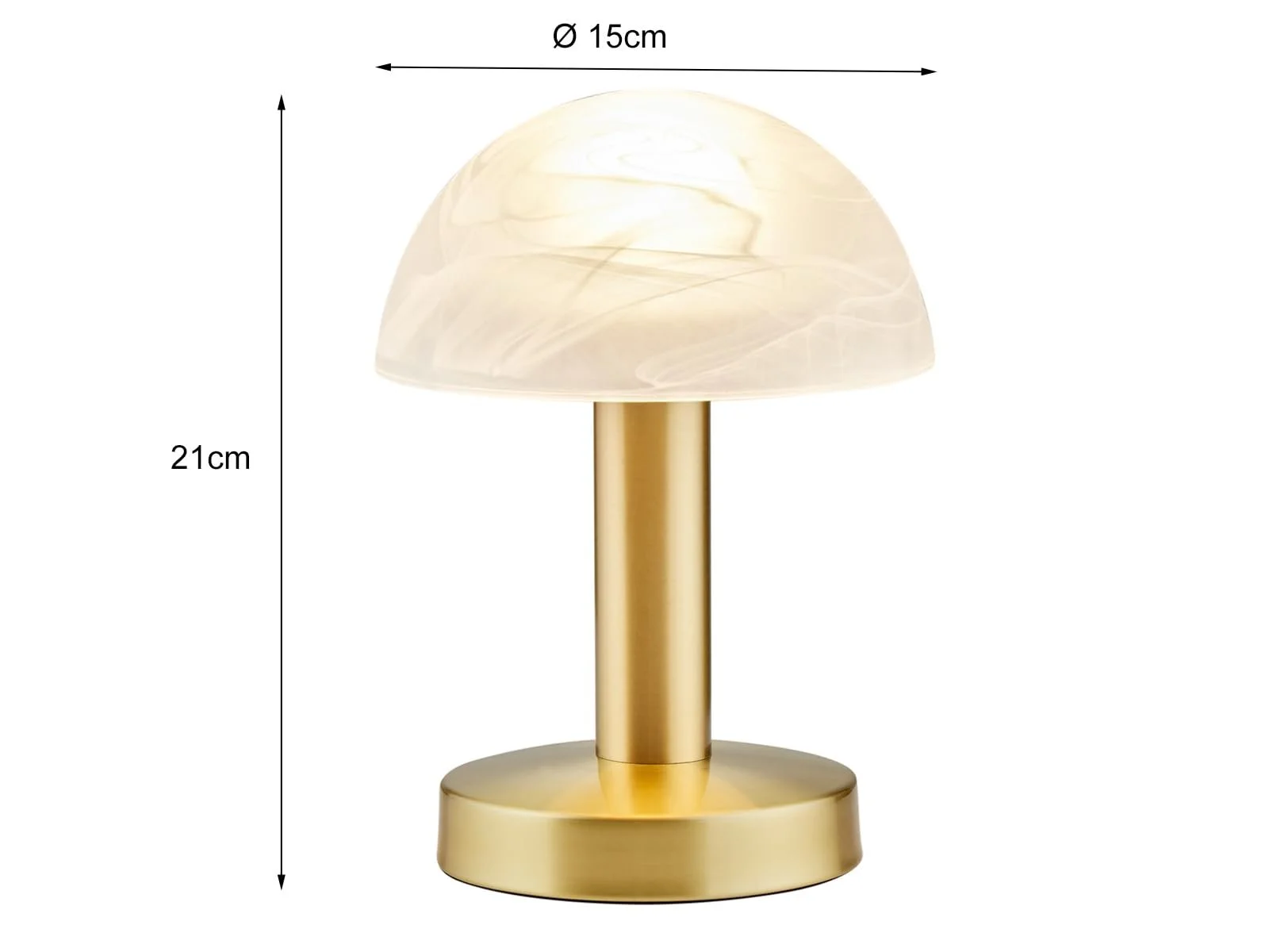 Настільна лампа meineWunschleuchte Touch 21 см Матова латунь/Біла, фото №4