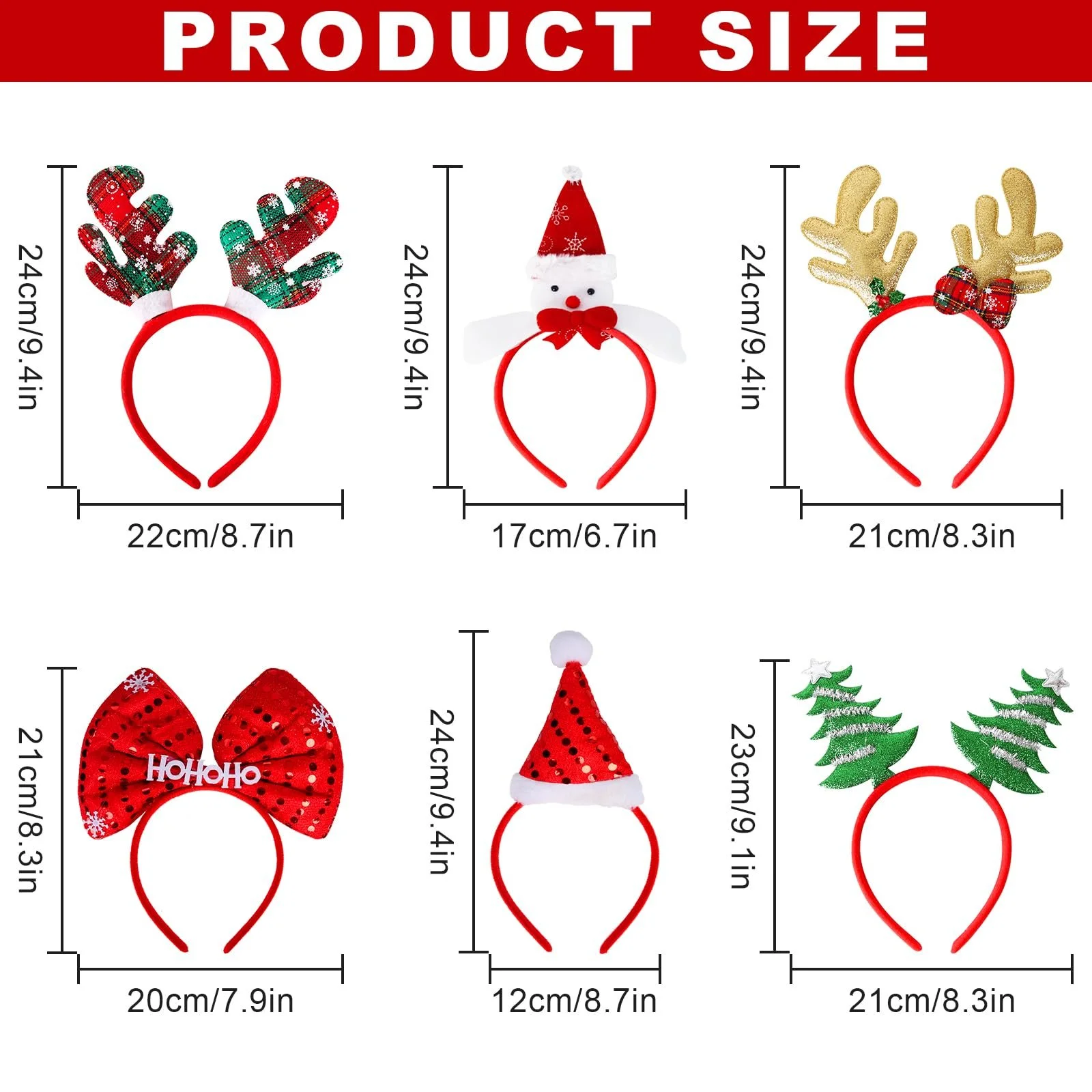 Набір Різдвяних обручів (6 штук), фото №5