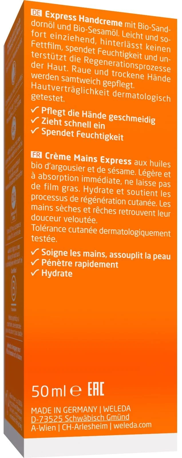 Крем для рук Weleda Organic Sea Buckthorn 10 мл, фото №2