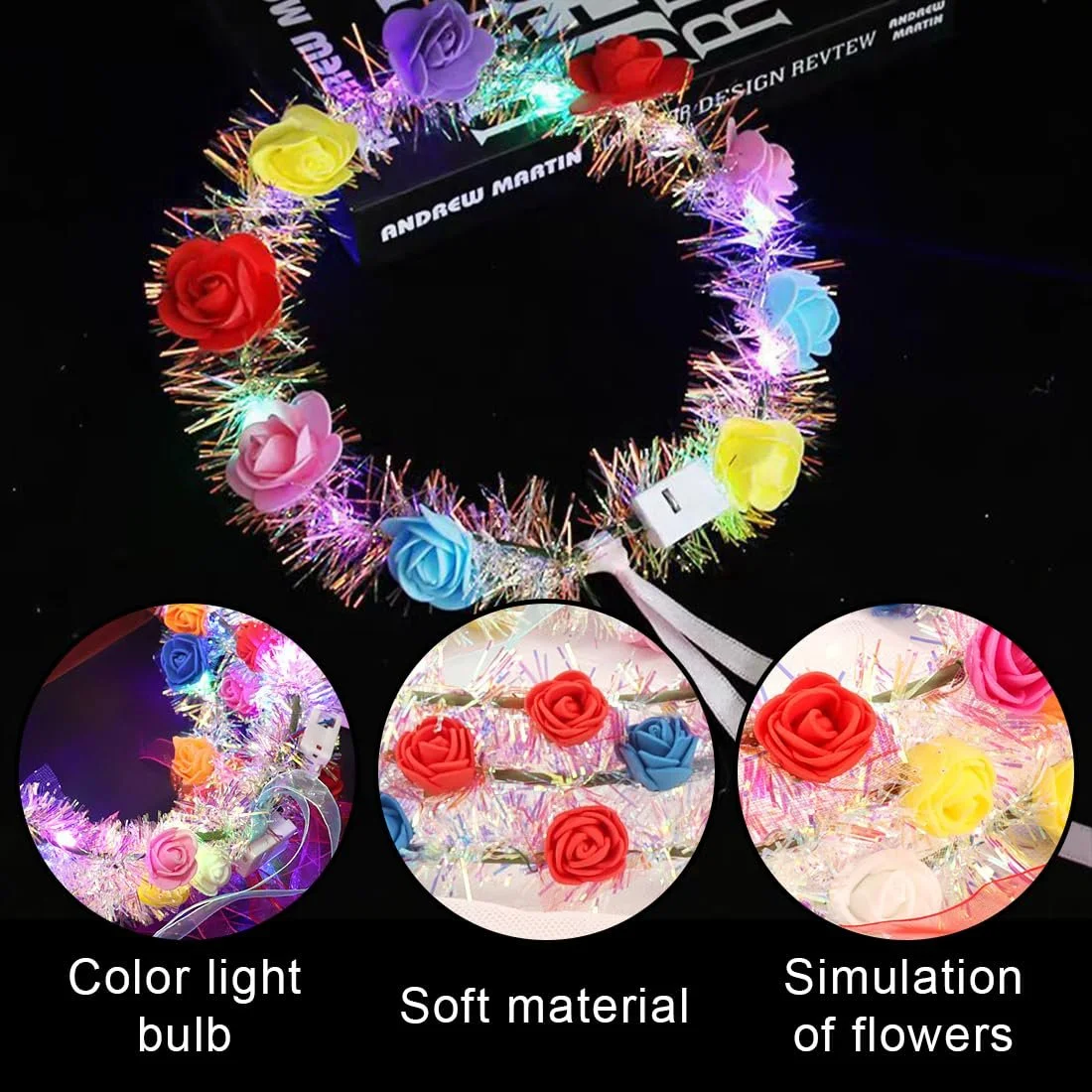 Вінок з LED квітами (6 шт.), фото №2