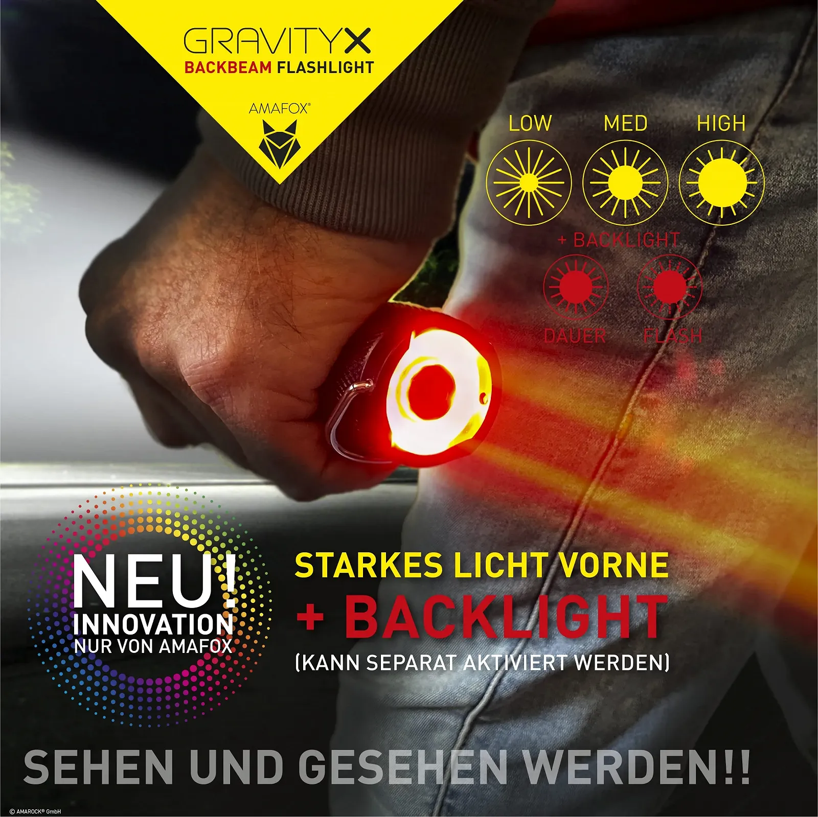 Фонарь GX Innovation AA Элемент питания LED Аварийный Красный задний свет + Диффузор Petrol Blue Очень яркий, Диммируемый с зумом, фото №6