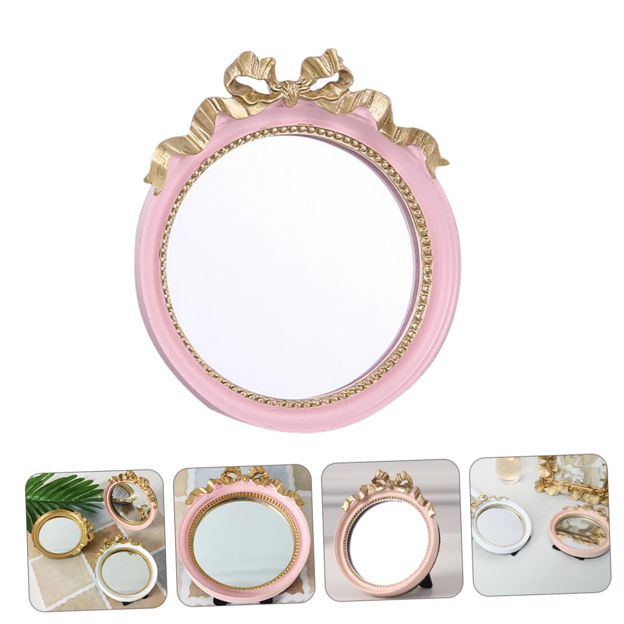 Дзеркало Angoily Європейський стиль Ретро Ручне дзеркало Рожевий, фото №4