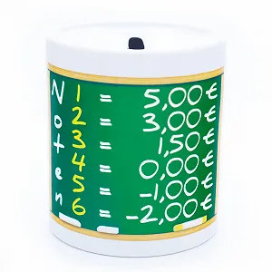 Копилка Керамическая с таблицей вознаграждений Белая 9.5 x 8.2 см - Фото 1