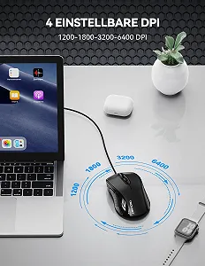 Мышь проводная TeckNet Alpha S3 USB оптическая для офиса и игр synthetic.ua - Фото 1