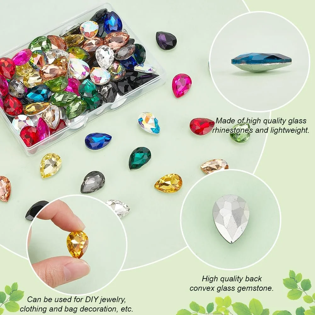 Стразы Каплевидные Glasstrasssteine 18 x 13 мм, 16 цветов, фото №4