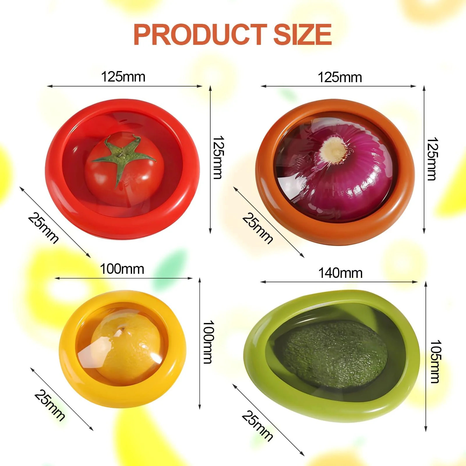 Контейнери для зберігання фруктів та овочів Reusable Silicone Food Container для холодильника Набір 4 шт., фото №2 Контейнери для зберігання фруктів та овочів Reusable Silicone Food Container для холодильника Набір 4 шт., фото №2