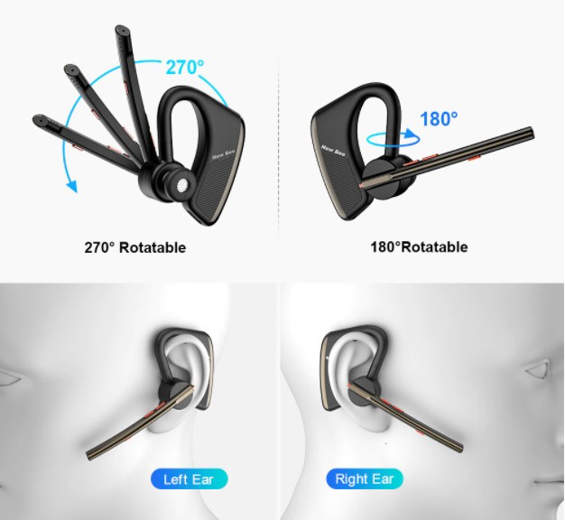 Bluetooth гарнітура Bee M50 чорний голосовий контроль stand-by 1440 годин, фото №7