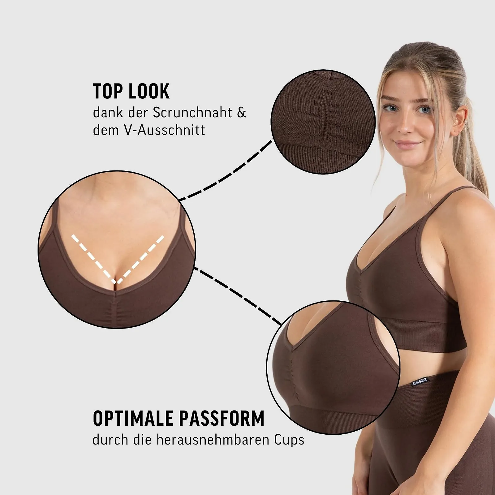 Спортивный бюстгальтер SMILODOX Maria Solid Scrunch Push Up Bra, Shaped Fit, плотная фиксация, непрозрачный бюстье, регулируемые бретели, V-образный вырез, без косточек, высокая поддержка, фото №5 Спортивный бюстгальтер SMILODOX Maria Solid Scrunch Push Up Bra, Shaped Fit, плотная фиксация, непрозрачный бюстье, регулируемые бретели, V-образный вырез, без косточек, высокая поддержка, фото №5