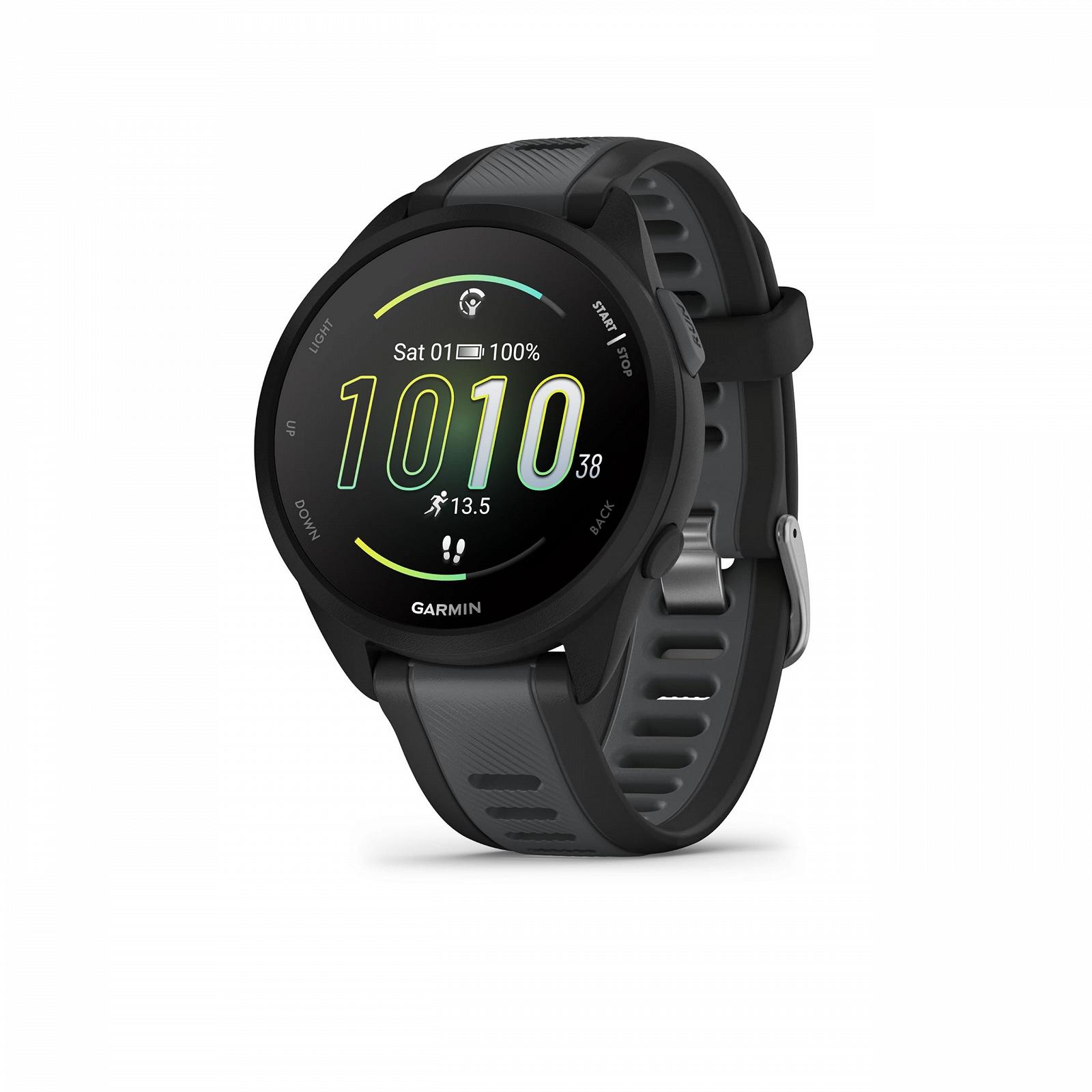 Смарт-часы Garmin Forerunner 165 Music GPS для бега, 1,2-дюймовый сенсорный AMOLED-экран, данные о здоровье, смарт-функции и музыка на запястье, фото №1
