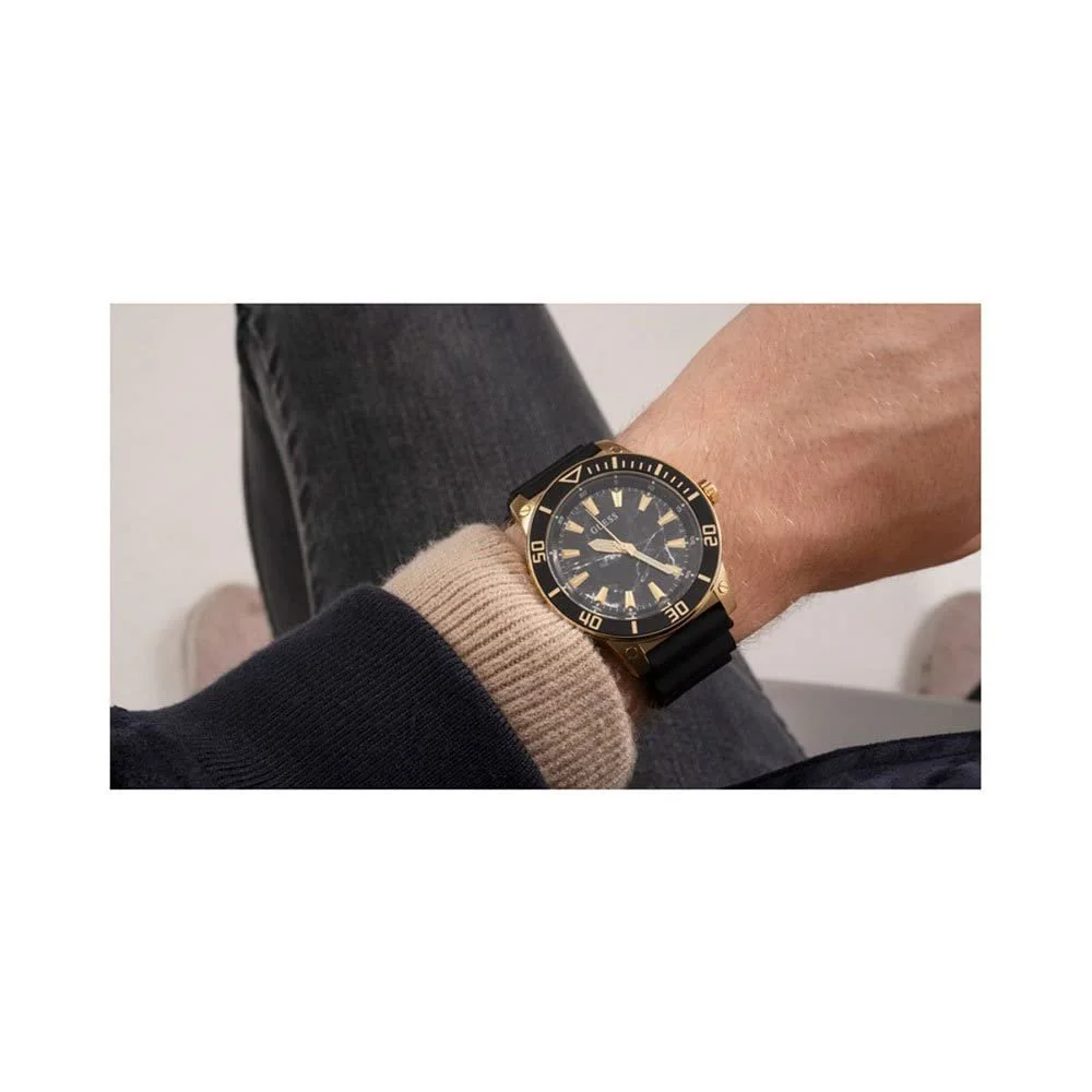 Мужские аналоговые часы Guess Золотистый, Черный, фото №7 Мужские аналоговые часы Guess Золотистый, Черный, фото №7