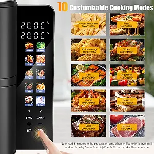 Мультипечь Double Stack вертикальная двухкамерная 11 л 80-200°C безмасляная 2800 Вт synthetic.ua - Фото 1