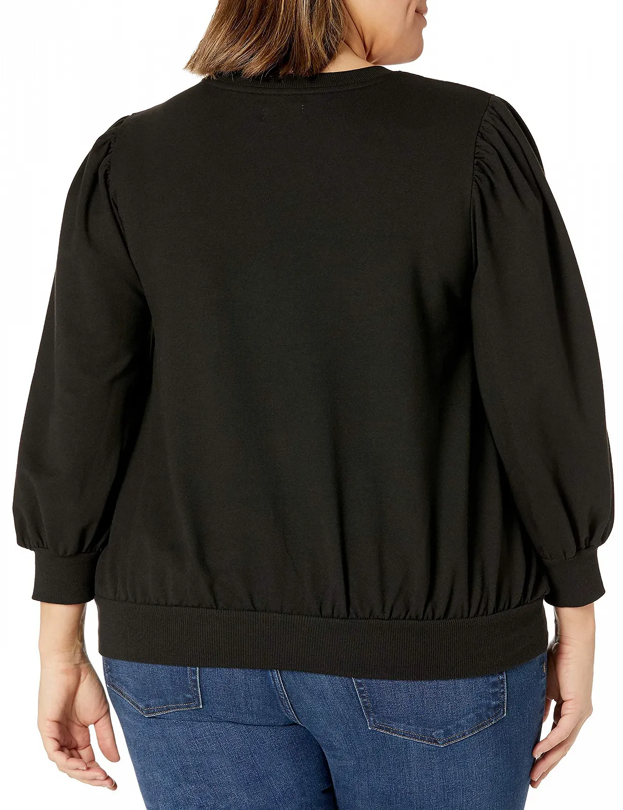 Жіночий світшот з короткими рукавами-буфами The Drop LEONA, французький махровий трикотаж, фото №6