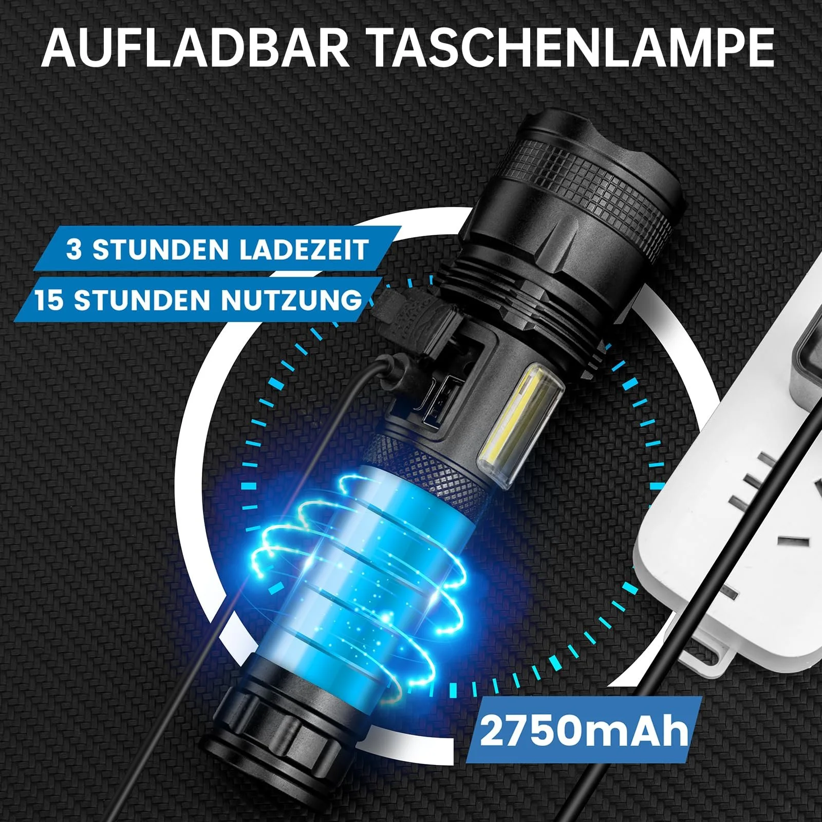 Светодиодный фонарик аккумуляторный ZEUSFIRE 100 000 люмен, фото №3 Светодиодный фонарик аккумуляторный ZEUSFIRE 100 000 люмен, фото №3