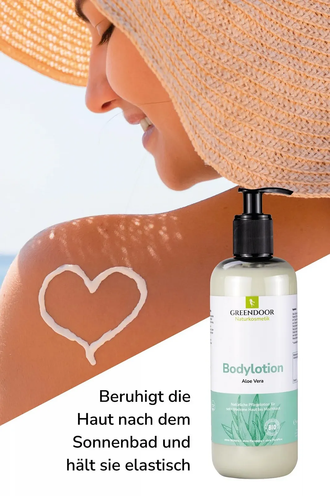 Лосьйон для тіла GREENDOOR Aloe Vera Економна упаковка 500 мл Веганський, натуральна косметика з органічним маслом ши, фото №3