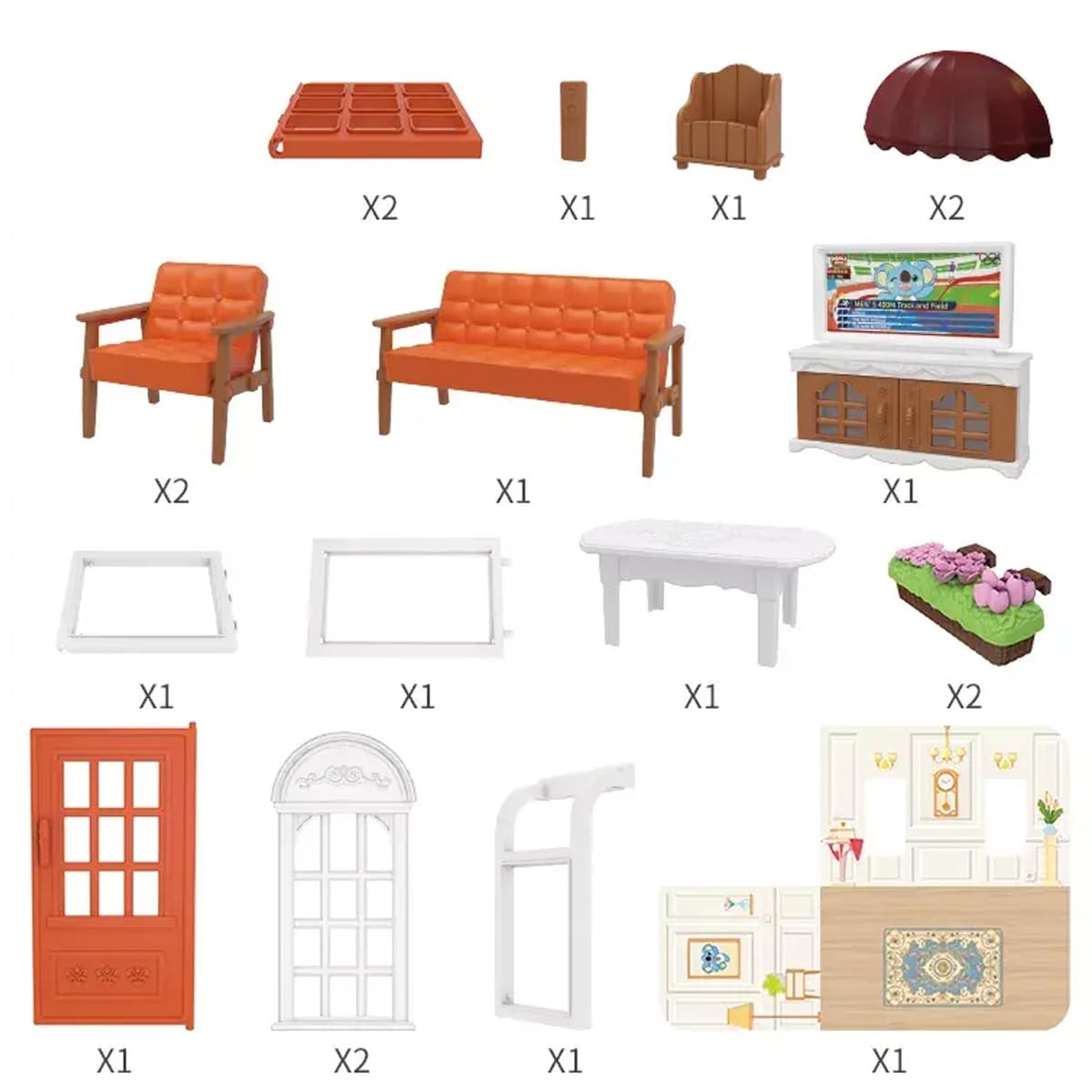 Конструктор Habarri Stomle Кукольный дом 3D модель 24,5 x 14 x 16 см Гостиная, фото №3