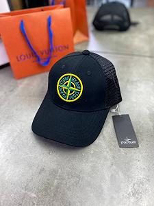 Кепка Stone Island черная сетка gu562 - Фото 1